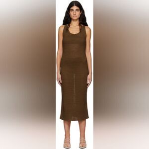 Missing You Already Brown Sleeveless Knit Dress